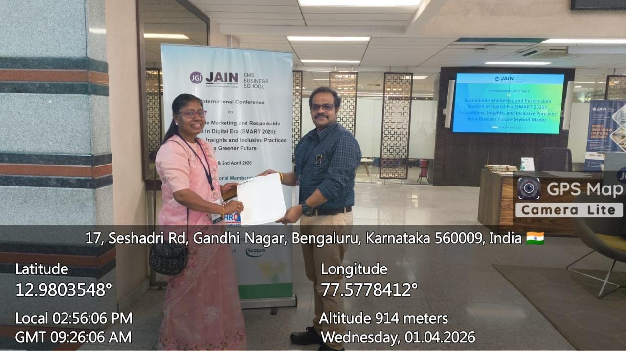 Faculty achievement recognition at SCMS Bengaluru BBA institute